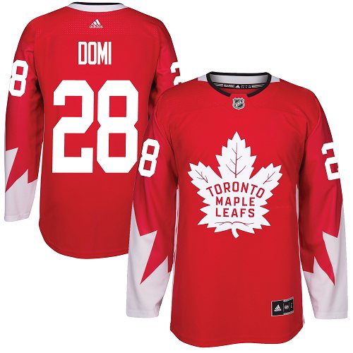 Adidas Maple Leafs #28 Tie Domi Red Team Canada Authentic Stitched NHL Jersey